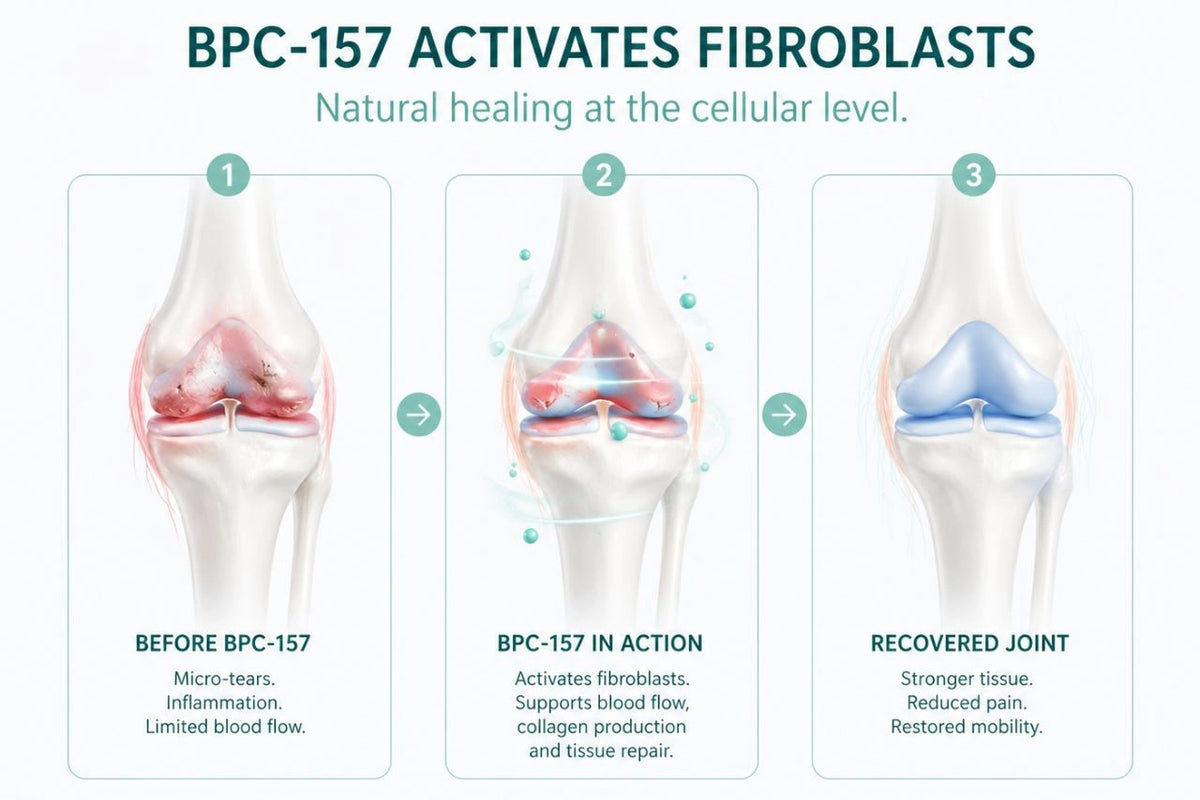 BPC-157 activates fibroblasts diagram