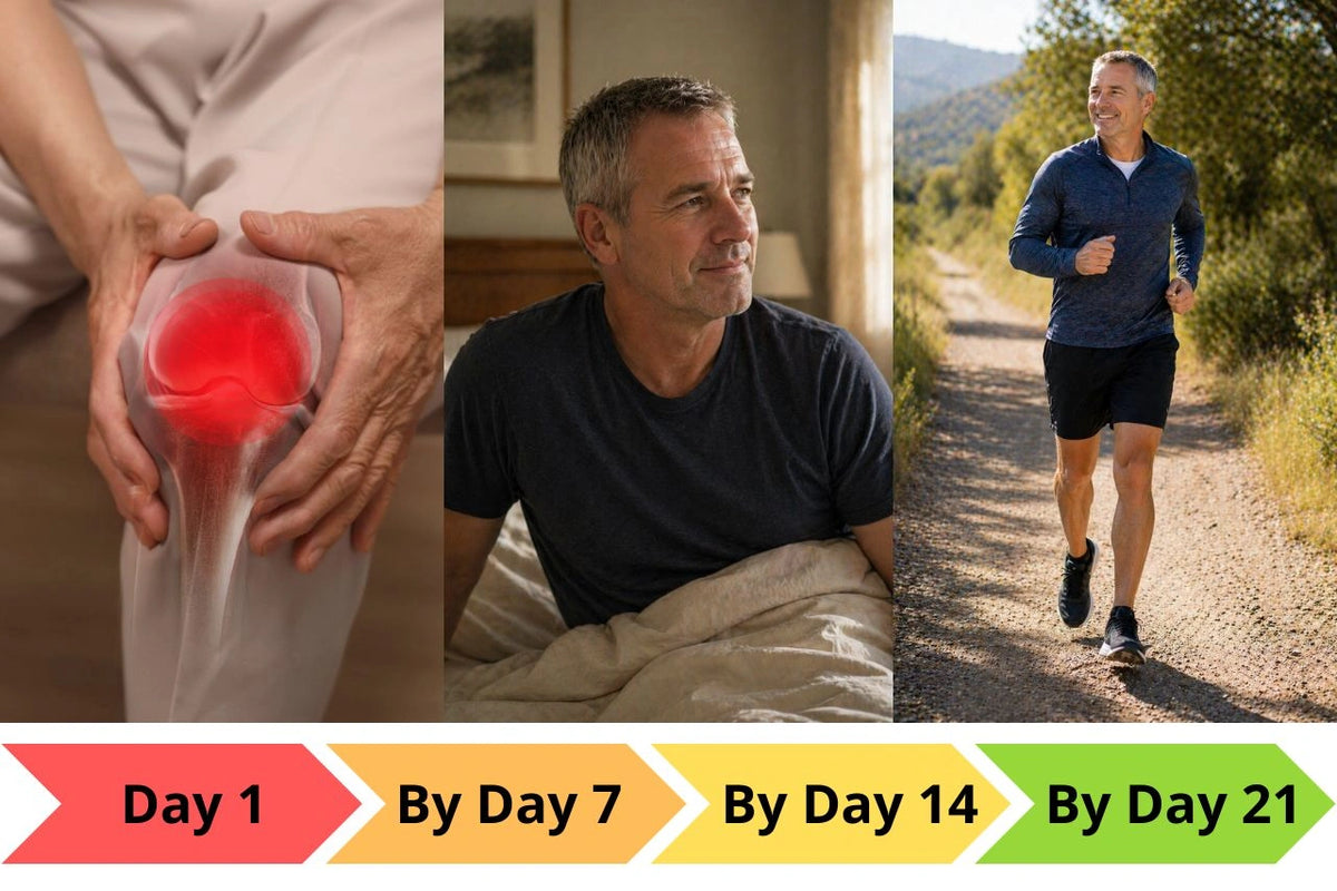 Day 1 Day 7 Day 14 Day 21 knee progress graphic