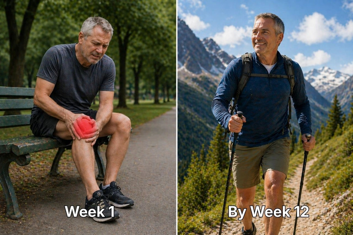 Week 1 knee pain and by week 12 hiking