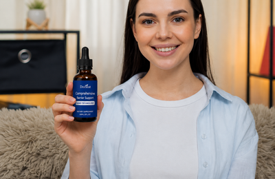 Woman holding product
