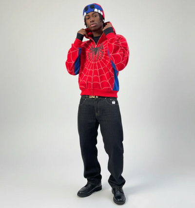 Webbed Zip-Up Hoodie