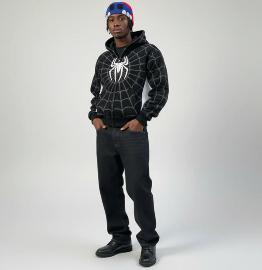 Webbed Zip-Up Hoodie