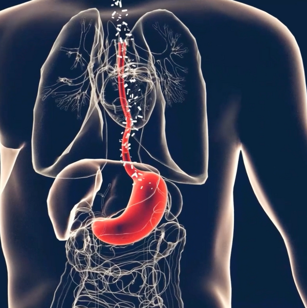 Woman holding stomach