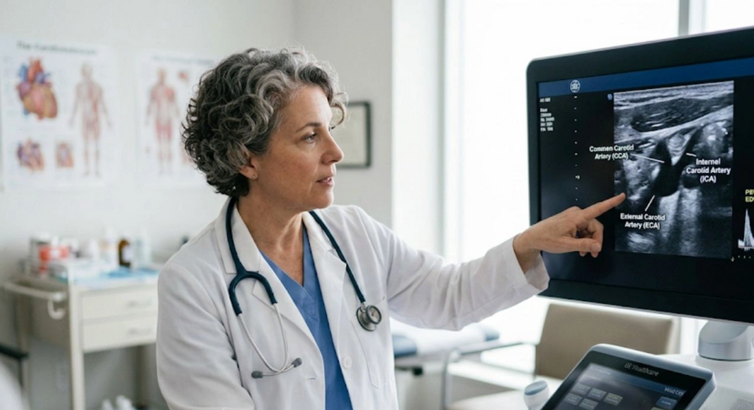 Doctor pointing at medical scan