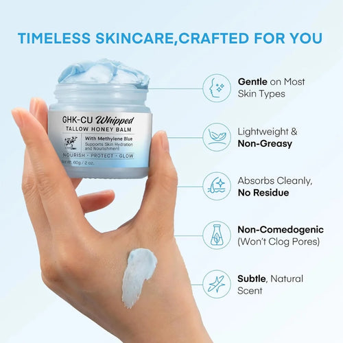 GHK-CU Whipped Tallow Honey Balm with Methylene Blue